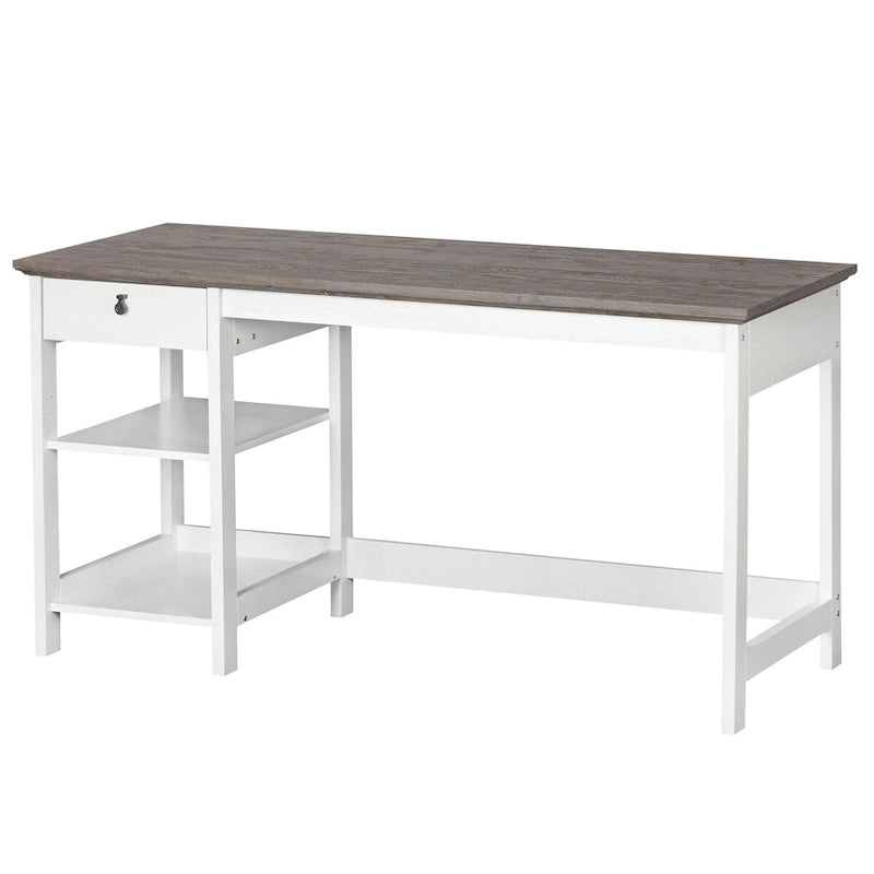Bureau d'écriture contemporain bicolore Saint Birch Finley de 59 pouces avec rangement