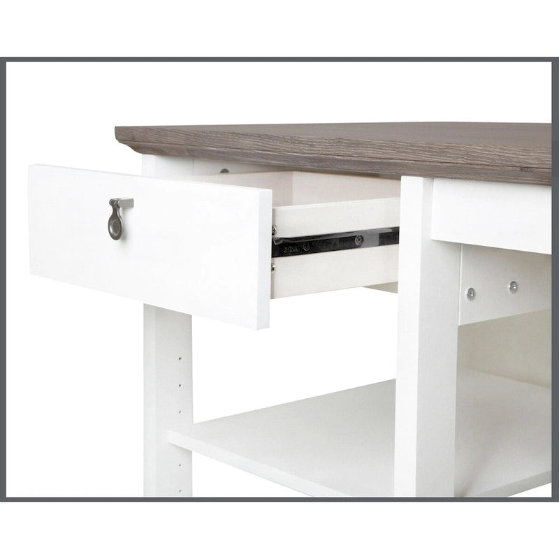 Bureau d'écriture contemporain bicolore Saint Birch Finley de 59 pouces avec rangement