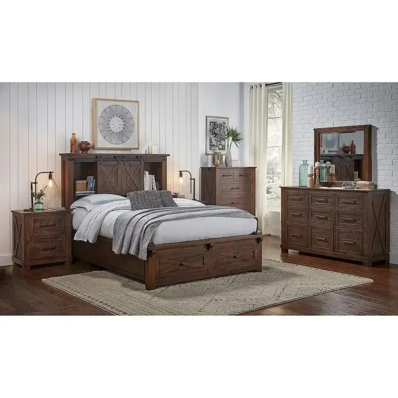 Simply Solid Shelba Solid Wood 4-piece Storage Bedroom Collection