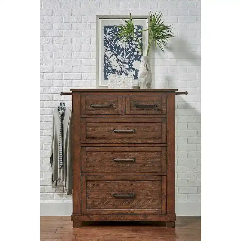 Collection de chambre à coucher 4 pièces en bois massif Shelba Simply Solid avec rangement