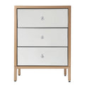 Modern Contemporary 17.7 Wide 3-Drawer Mirrored Side Table Chest Storage Dresser Nightstand