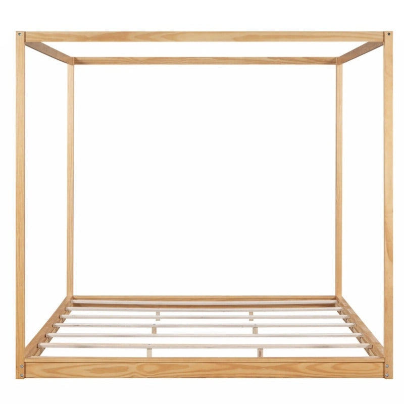 Lit plateforme baldaquin King size avec pieds de support