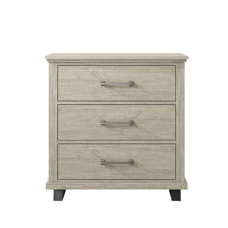 Ensemble de chambre à coucher 3 pièces de style campagnard - 2 tables de chevet et 1 commode