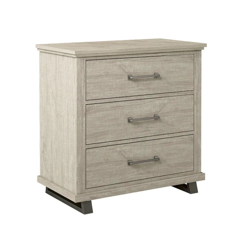 Ensemble de chambre à coucher 3 pièces de style campagnard - 2 tables de chevet et 1 commode