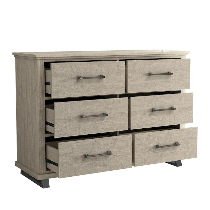 Ensemble de chambre à coucher 3 pièces de style campagnard - 2 tables de chevet et 1 commode