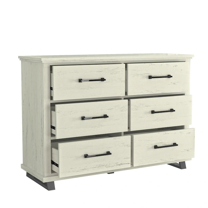 Ensemble de chambre à coucher 3 pièces de style campagnard - 2 tables de chevet et 1 commode