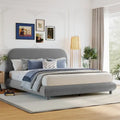 Lit plateforme rembourré queen size en molleton Teddy avec tissu épais