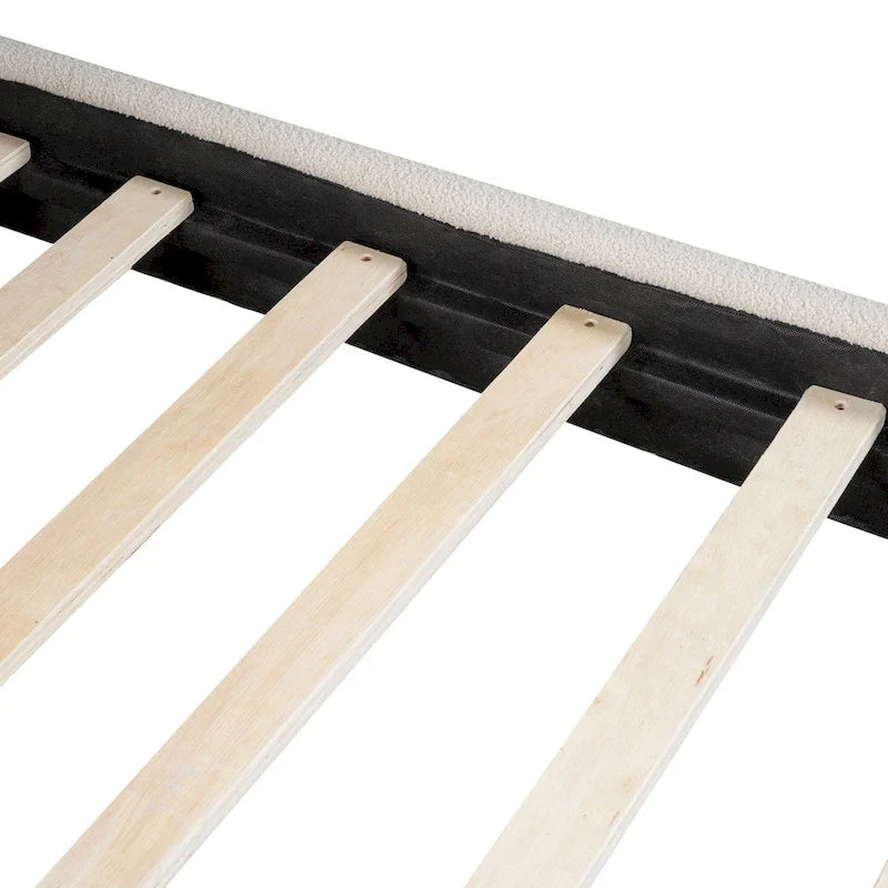 Lit plateforme capitonné pleine grandeur avec tissu épais