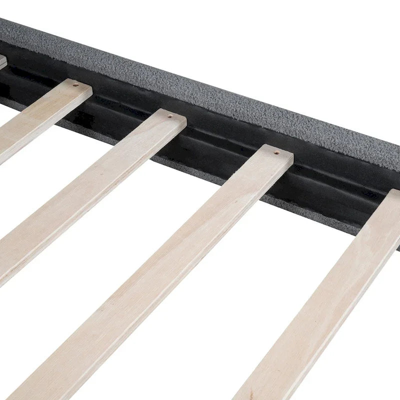 Lit plateforme capitonné pleine grandeur avec tissu épais