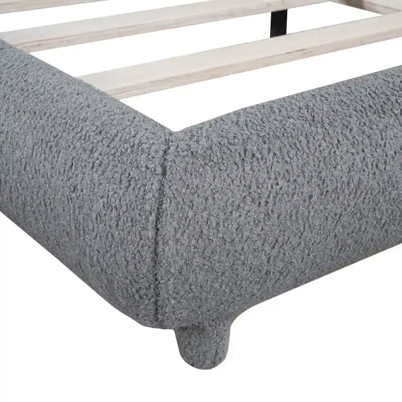 Lit plateforme capitonné pleine grandeur avec tissu épais