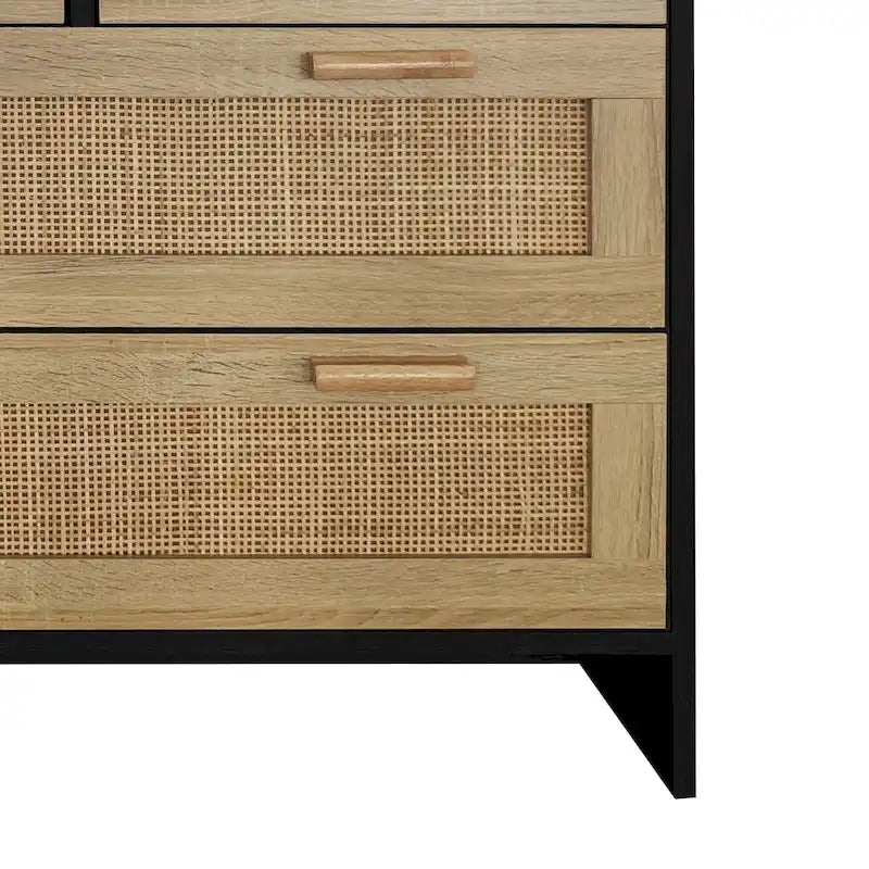 Commode 4 tiroirs en rotin, pour chambre à coucher, salon, salle à manger