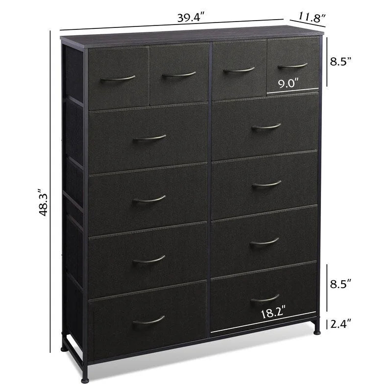 Commode haute de chambre à 12 tiroirs