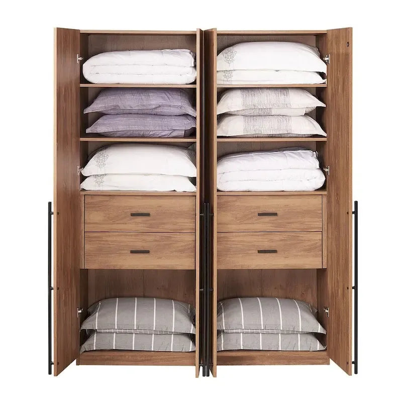Manhattan Comfort Lee Armoire Garde-robe Moderne Autoportante 1.0 (Lot de 2)
