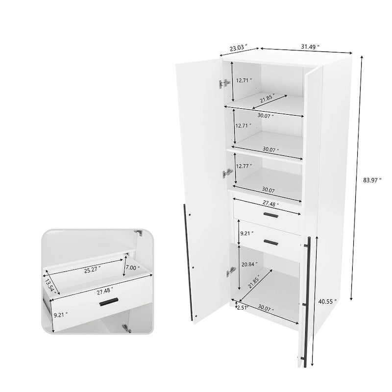 Manhattan Comfort Lee Armoire Garde-robe Moderne Autoportante 1.0 (Lot de 2)