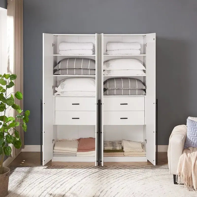 Manhattan Comfort Lee Armoire Garde-robe Moderne Autoportante 1.0 (Lot de 2)