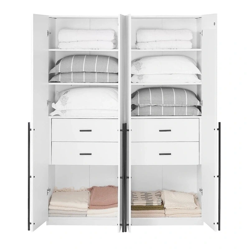 Manhattan Comfort Lee Armoire Garde-robe Moderne Autoportante 1.0 (Lot de 2)