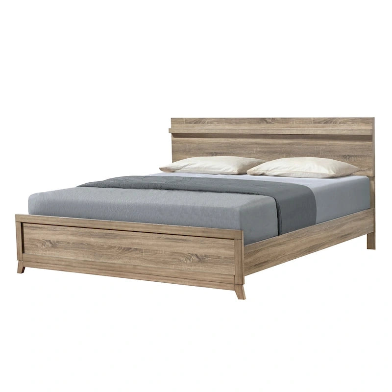Ensemble de chambre à coucher Daemon 3 pièces en panneaux marron clair