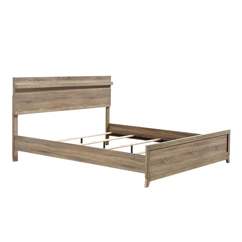 Ensemble de chambre à coucher Daemon 3 pièces en panneaux marron clair