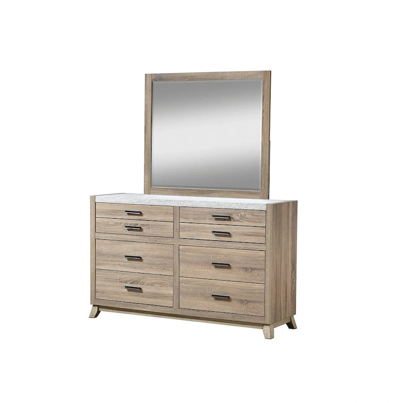 Ensemble de chambre à coucher Daemon 3 pièces en panneaux marron clair