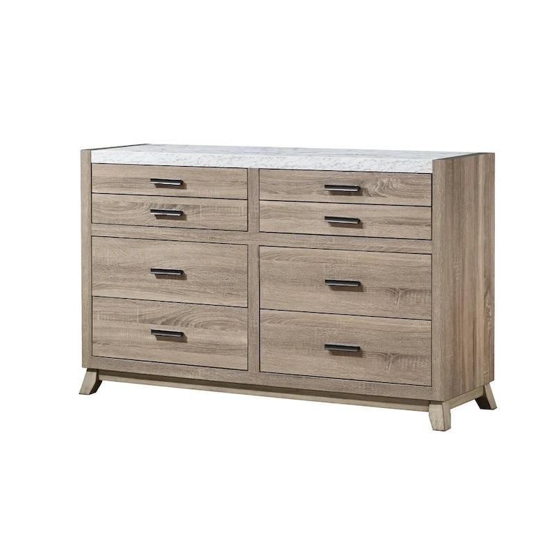 Ensemble de chambre à coucher Daemon 3 pièces en panneaux marron clair
