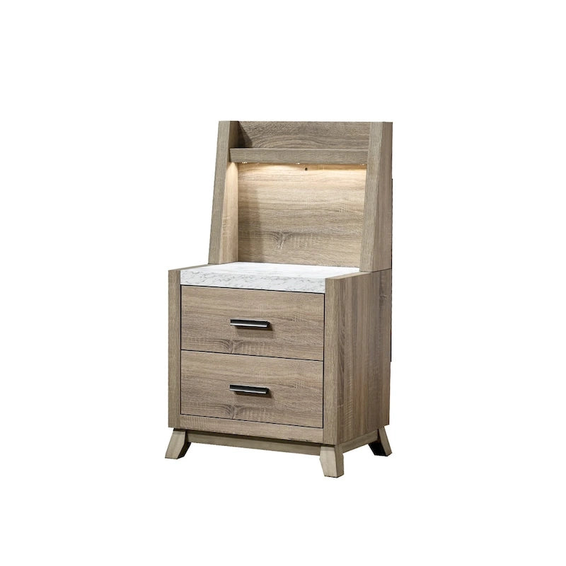 Ensemble de chambre à coucher Daemon 3 pièces en panneaux marron clair