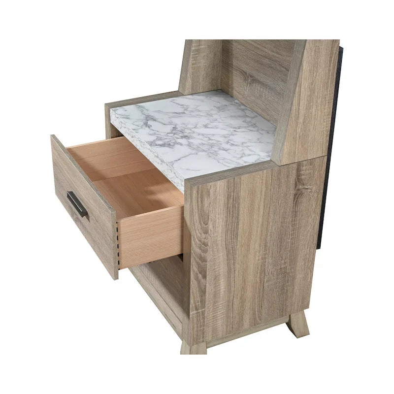 Ensemble de chambre à coucher Daemon 3 pièces en panneaux marron clair