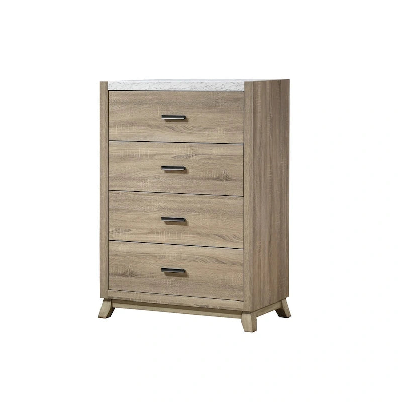 Ensemble de chambre à coucher Daemon 3 pièces en panneaux marron clair