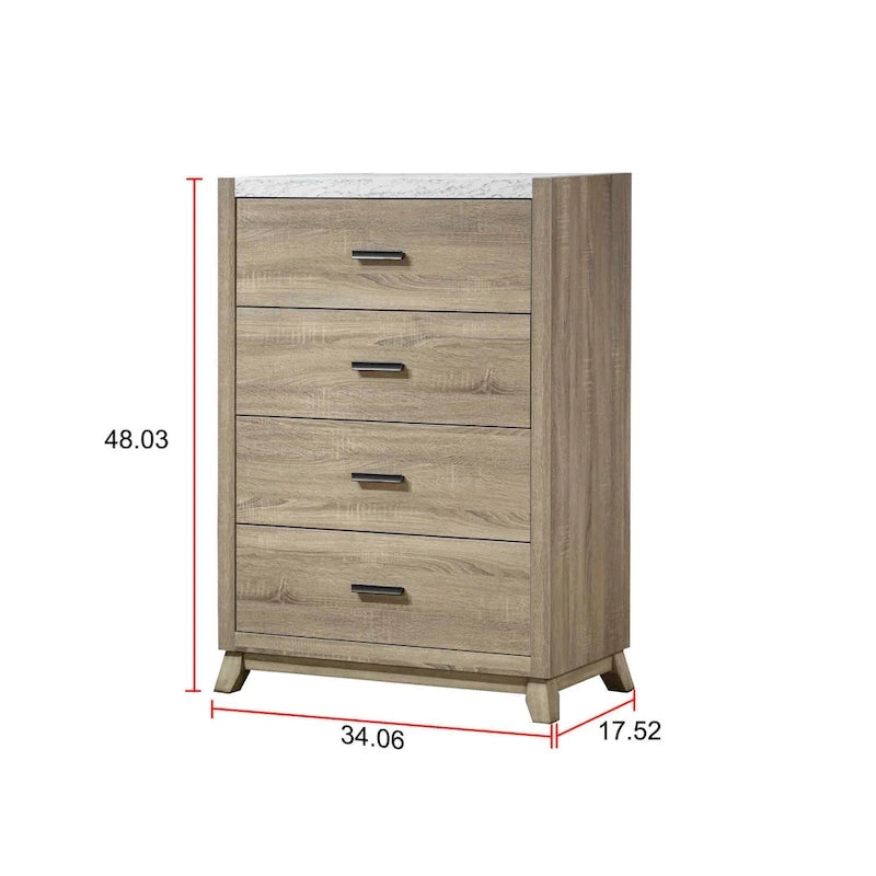 Ensemble de chambre à coucher Daemon 3 pièces en panneaux marron clair