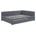 Lit de Repos Rembourré Grand Format avec Lit Gigogne Cadre de Canapé-Lit, Aucun Sommier Tapissier Requis