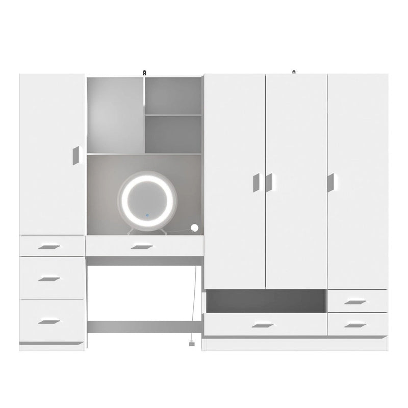 Ensemble de meubles de rangement combinant un espace de travail et une armoire avec une coiffeuse de luxe