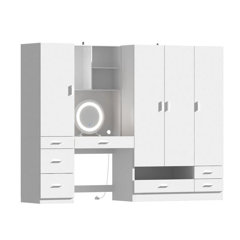 Ensemble de meubles de rangement combinant un espace de travail et une armoire avec une coiffeuse de luxe