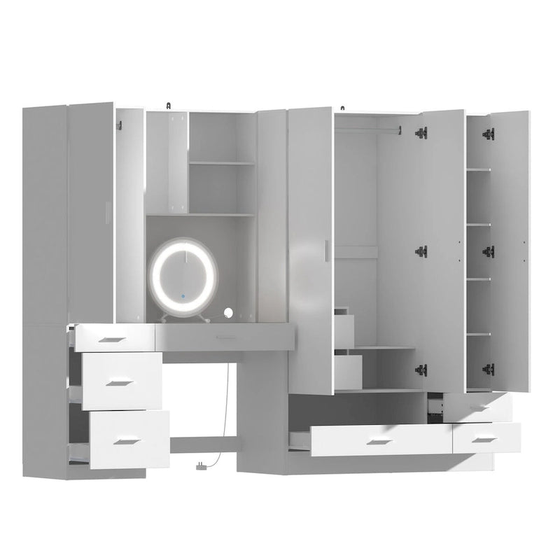 Ensemble de meubles de rangement combinant un espace de travail et une armoire avec une coiffeuse de luxe