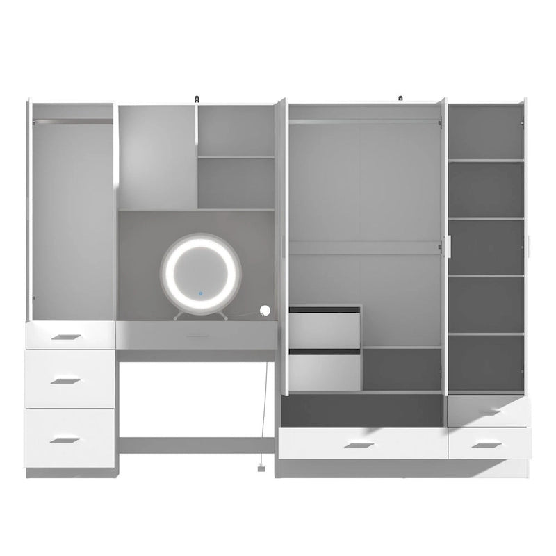 Ensemble de meubles de rangement combinant un espace de travail et une armoire avec une coiffeuse de luxe