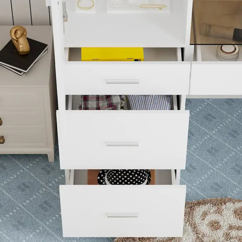 Ensemble de meubles de rangement combinant un espace de travail et une armoire avec une coiffeuse de luxe