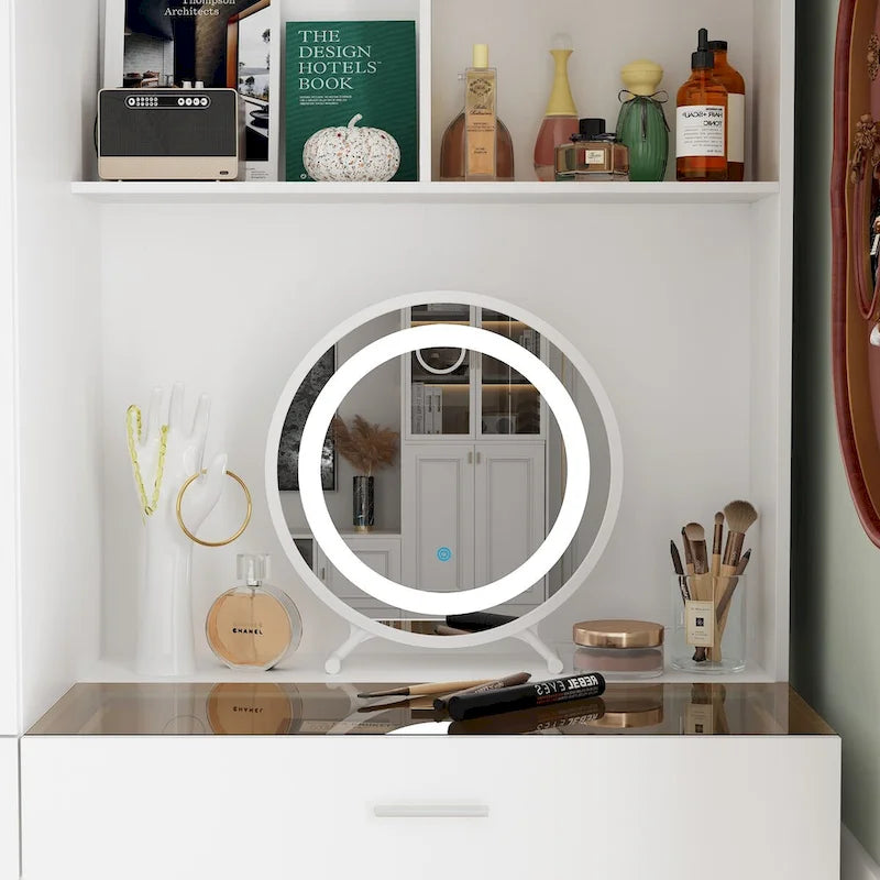 Ensemble de meubles de rangement combinant un espace de travail et une armoire avec une coiffeuse de luxe