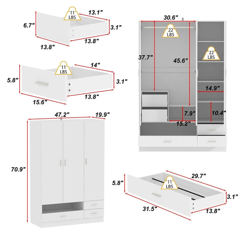 Ensemble de meubles de rangement combinant un espace de travail et une armoire avec une coiffeuse de luxe