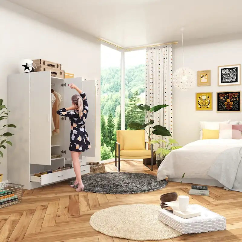 Ensemble de meubles de rangement combinant un espace de travail et une armoire avec une coiffeuse de luxe