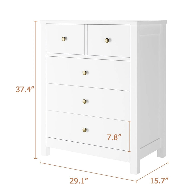 Commode à 5 tiroirs pour chambre à coucher au style moderne
