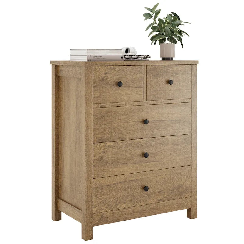 Commode à 5 tiroirs pour chambre à coucher au style moderne