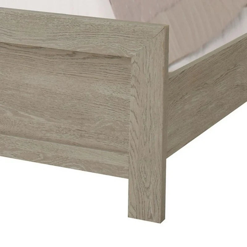 Lit King Size Ancy, tête de lit capitonnée et rembourrée, finition gris clair