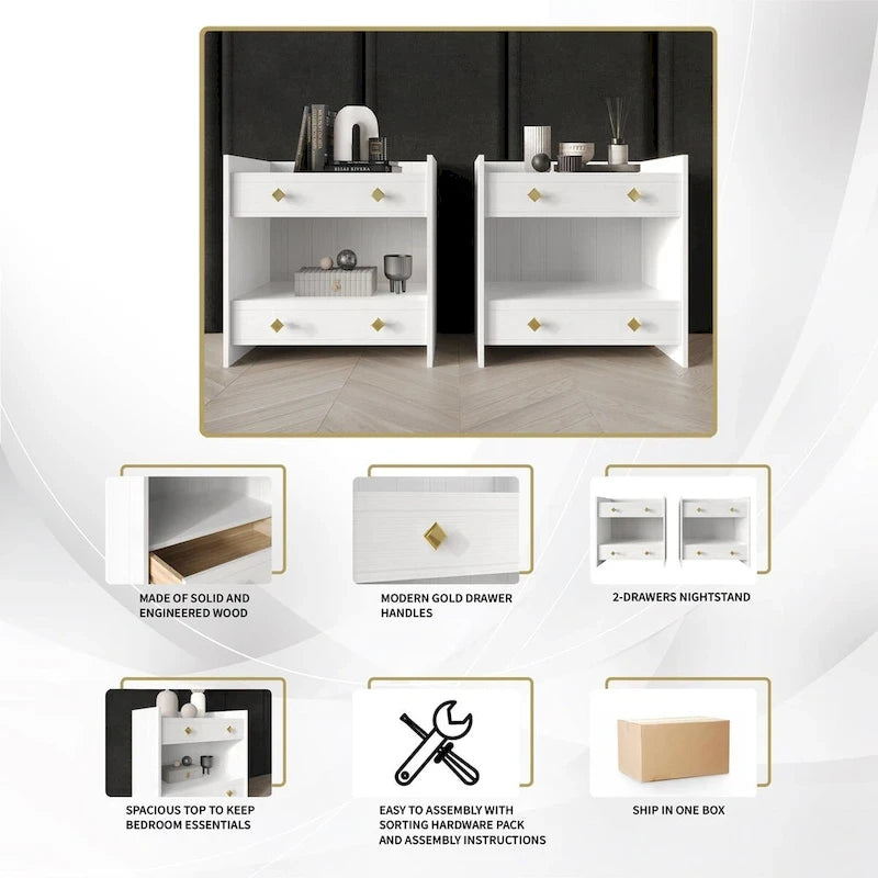 Ensemble de chambre à coucher CraftPorch avec panneaux muraux de style milieu du siècle