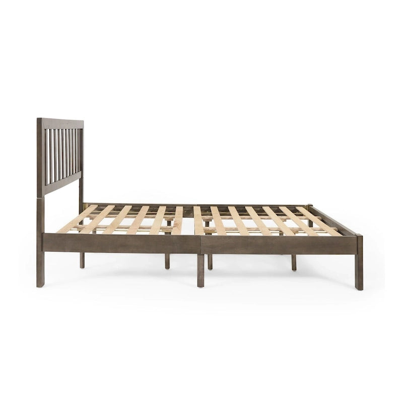 Lit plateforme queen en bois d'acacia