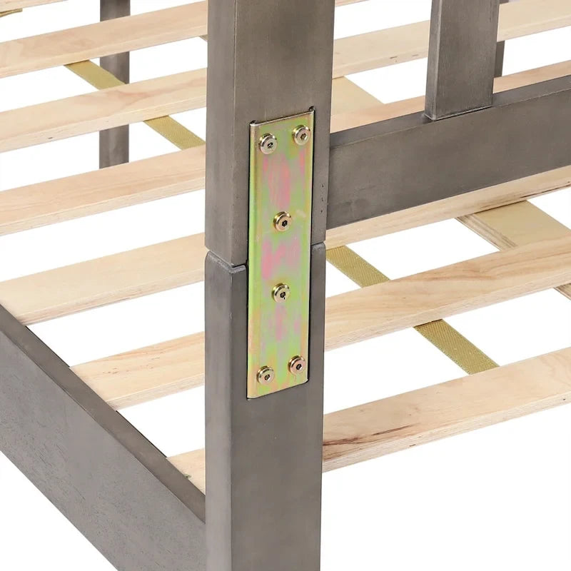 Lit plateforme queen en bois d'acacia