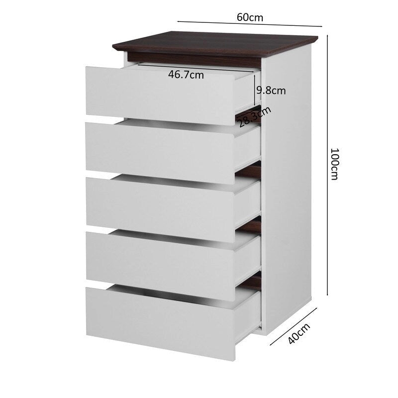 Une commode de rangement moderne à 5 tiroirs