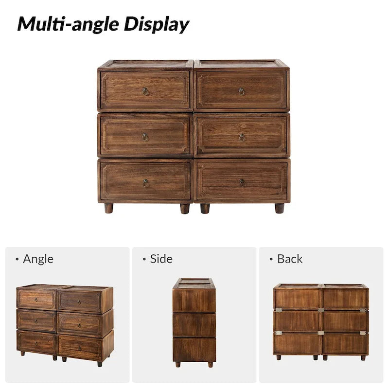 Greg Transitional 2 - Table de chevet à tiroir avec plusieurs configurations, lot de 3, par HULALA HOME