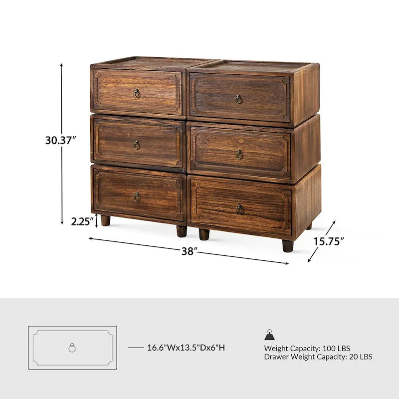 Greg Transitional 2 - Table de chevet à tiroir avec plusieurs configurations, lot de 3, par HULALA HOME