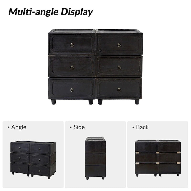 Greg Transitional 2 - Table de chevet à tiroir avec plusieurs configurations, lot de 3, par HULALA HOME