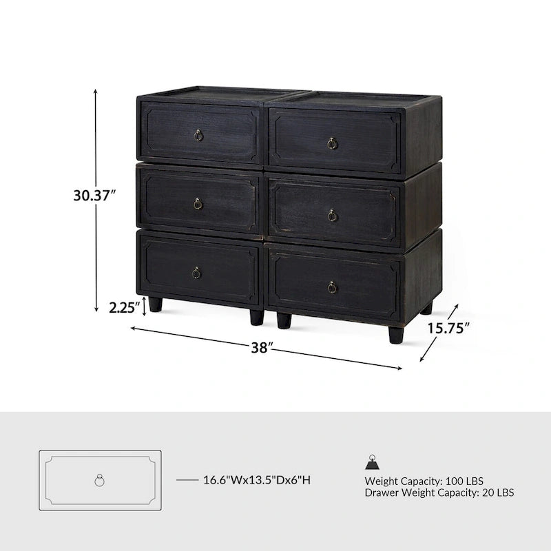 Greg Transitional 2 - Table de chevet à tiroir avec plusieurs configurations, lot de 3, par HULALA HOME