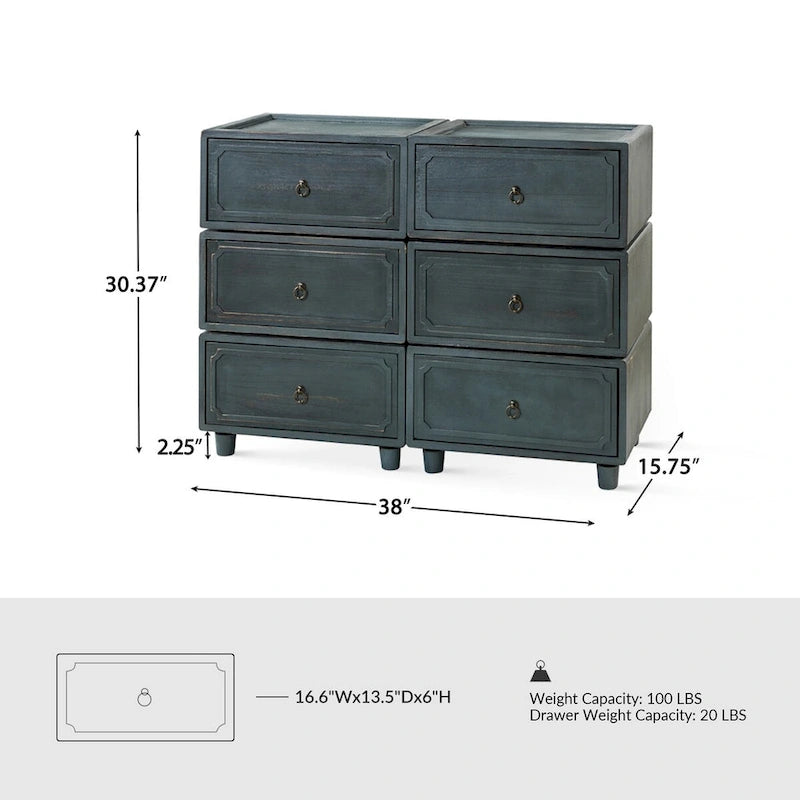 Greg Transitional 2 - Table de chevet à tiroir avec plusieurs configurations, lot de 3, par HULALA HOME