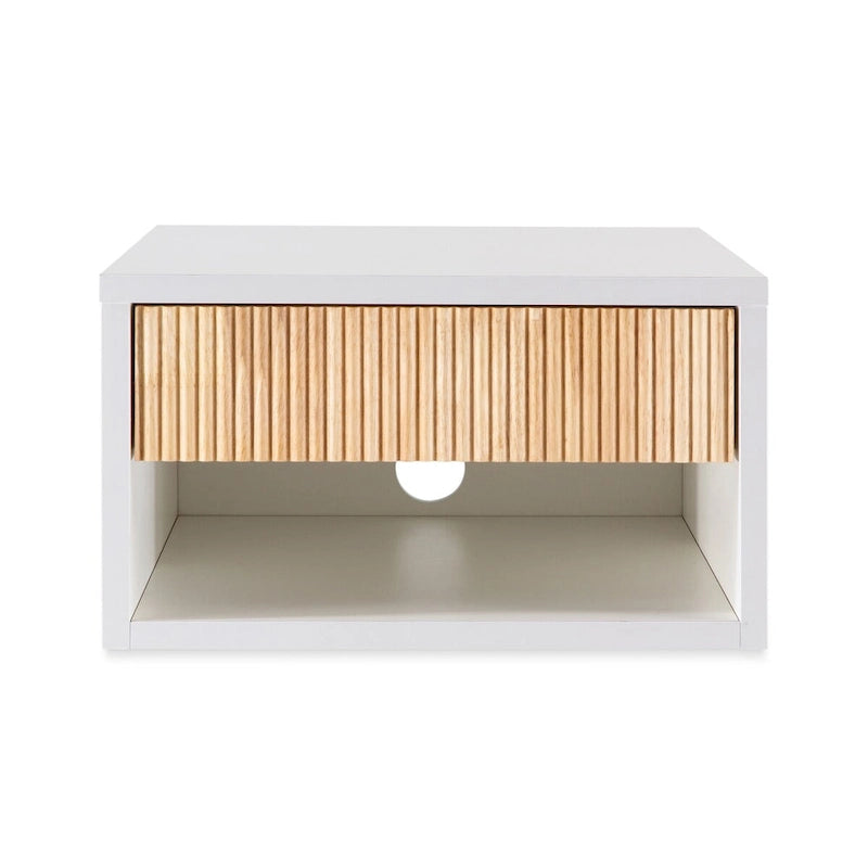 Table de chevet flottante Ettore 15.71 Classic Contemporary avec tiroir à tambour à fermeture douce et trou pour câble, par JONATHAN Y